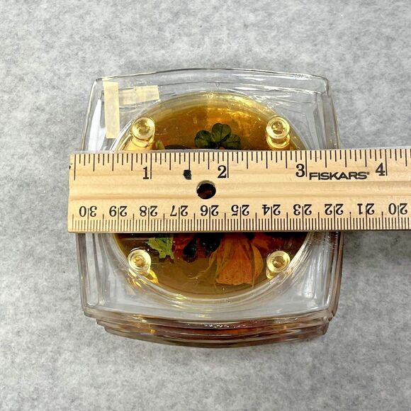 Vintage Lucite Acrylic Footed Coasters Dried Pressed Flowers Set of 6 Clear 3.5" - Picture 16 of 16